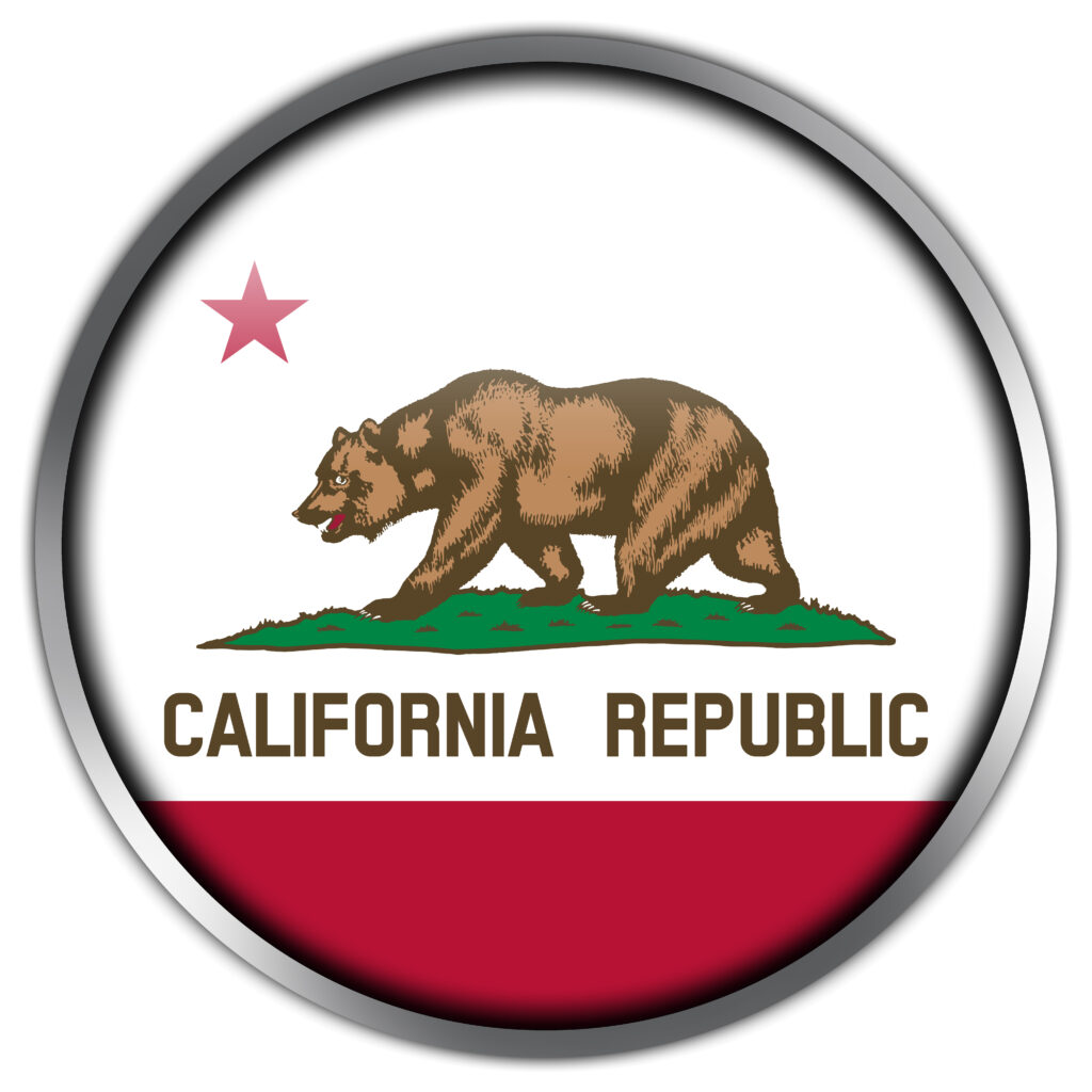California State Flag Glossy Button